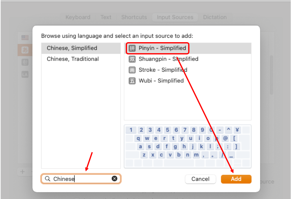 Search and Add Input Sources