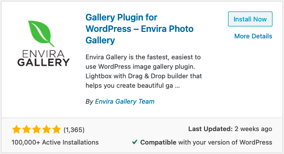 WP plugin — Envira