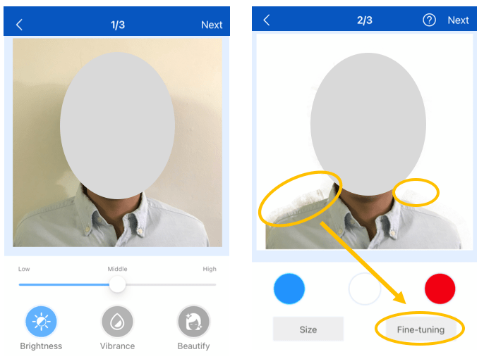 id photo fine tuning